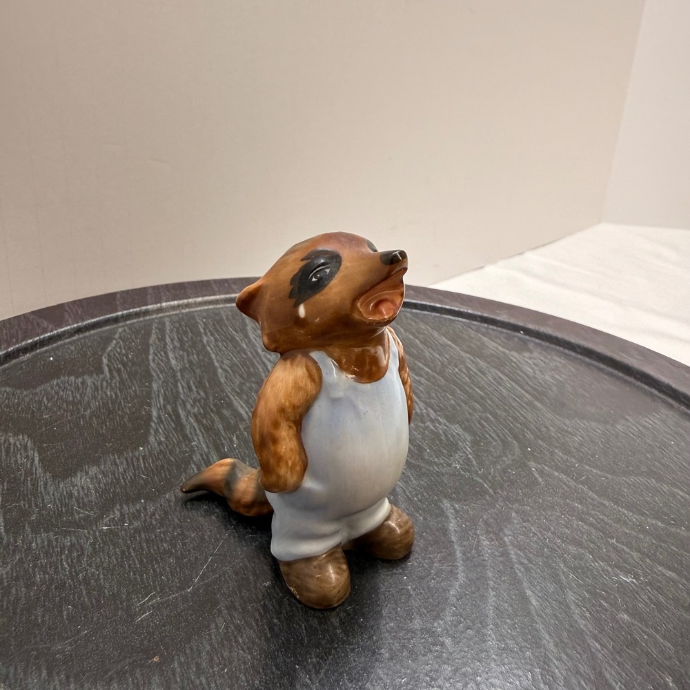 Vtg 1981 The‎ Ringtale Raccoons "Max" in blue Overalls woodland cutie